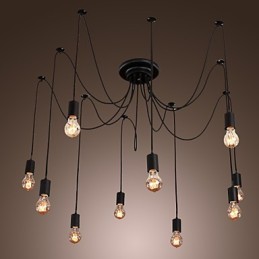 Luster Vintage Design Žiarovky zahrnuté Living 10 svietidiel Závesné svetlo