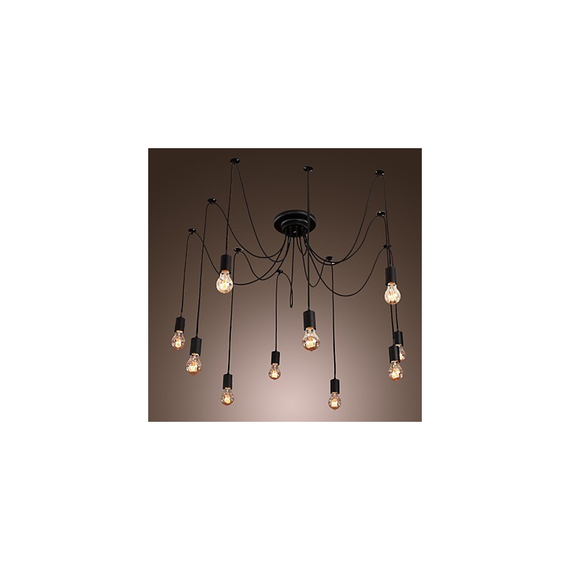 Luster Vintage Design Žiarovky zahrnuté Living 10 svietidiel Závesné svetlo