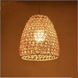 Retro okrúhle ratanové tienidlo na záhradnú lampu