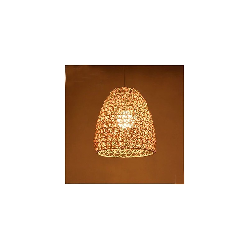 Retro okrúhle ratanové tienidlo na záhradnú lampu