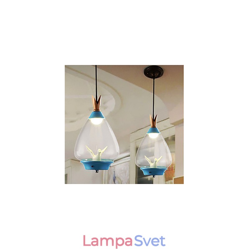 Sklenený prívesok s jednou hlavou pre malé vtáky