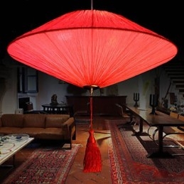Lotus Leaf Moderné morské plátno umenie Droplight of Red Lamps Lamp Light
