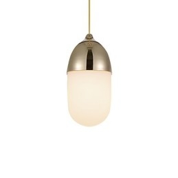 Závesná lampa Mini Acorn 1 Svetlá Mordern Jednoduchosť Zlatá chrómová Drevená povrchová úprava Uhlíková oceľ a sklo Droplight