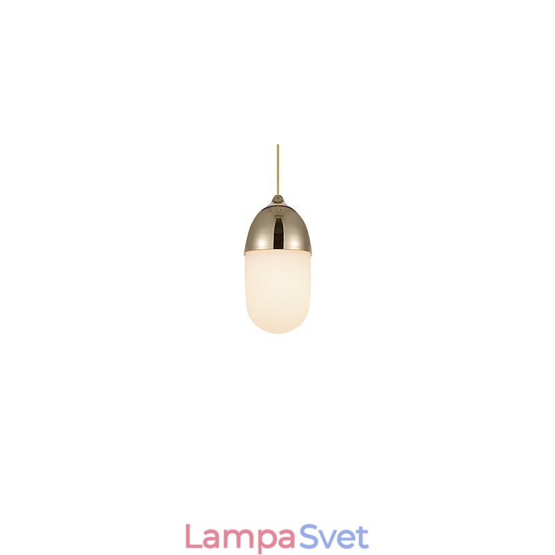 Závesná lampa Mini Acorn 1 Svetlá Mordern Jednoduchosť Zlatá chrómová Drevená povrchová úprava Uhlíková oceľ a sklo Droplight
