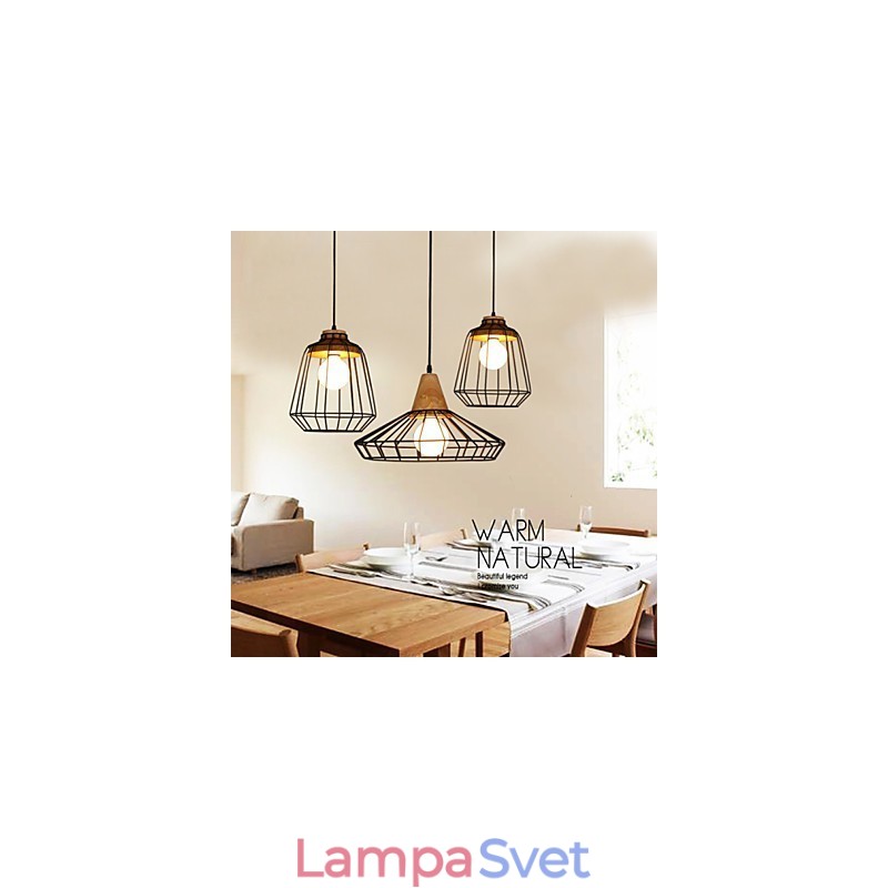 Severský kreatívny kovaný luster Cafe Retro Net Droplight