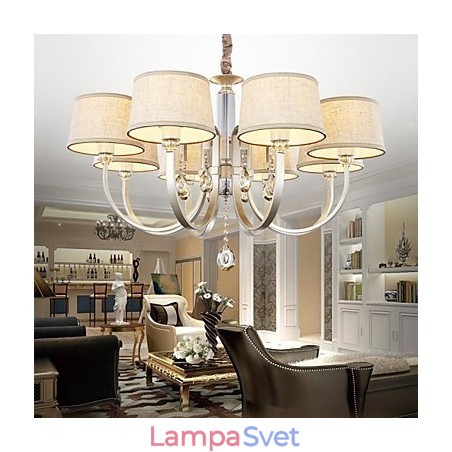 Vidiecky krištáľový strieborný kovový luster Vidiecky krištáľový strieborný kovový luster