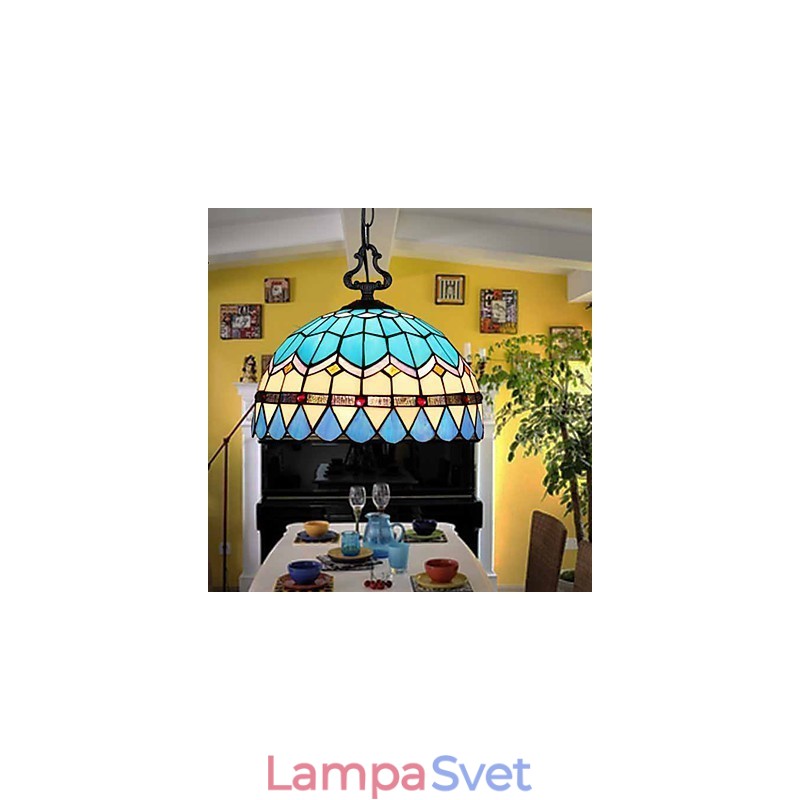 Luster z farebného skla pre európske vidiecke výtvarné umenie, ktorý obnovuje staré spôsoby svetla lampy