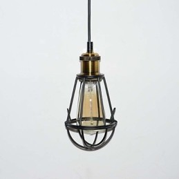 LOFT lampa Vintage závesné svetlo Edison Light Balck Železná kovová klietka Tienidlo lampy Skladové svietidlo