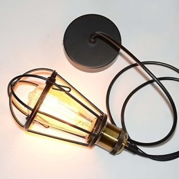 LOFT lampa Vintage závesné svetlo Edison Light Balck Železná kovová klietka Tienidlo lampy Skladové svietidlo