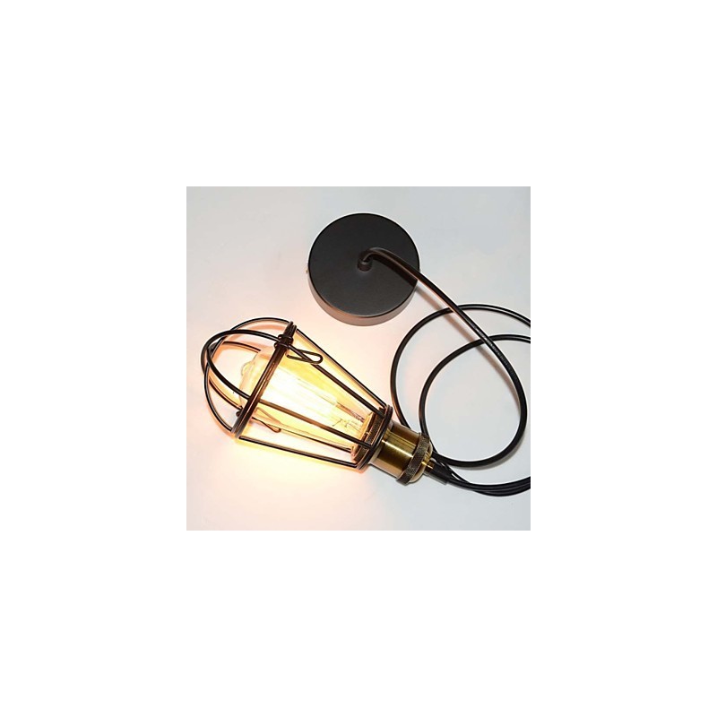 LOFT lampa Vintage závesné svetlo Edison Light Balck Železná kovová klietka Tienidlo lampy Skladové svietidlo