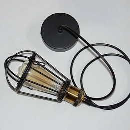 LOFT lampa Vintage závesné svetlo Edison Light Balck Železná kovová klietka Tienidlo lampy Skladové svietidlo