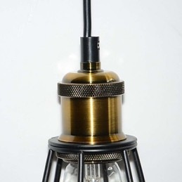 LOFT lampa Vintage závesné svetlo Edison Light Balck Železná kovová klietka Tienidlo lampy Skladové svietidlo