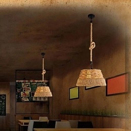 Loft Industrial Wind Creative Severské konopné lano Meals Luster Lamp