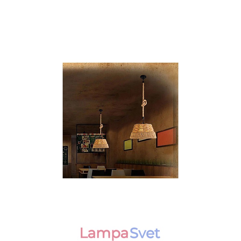Loft Industrial Wind Creative Severské konopné lano Meals Luster Lamp
