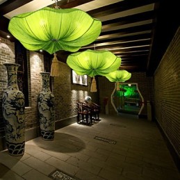 Umenie z látky Romantická imitácia klasickej Droplight Juhovýchodnej Ázie Lotus Lucern Lamp Light