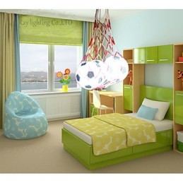 Detský futbal Moderné minimalistické závesné svietidlo Boy Lights 3 svetlá