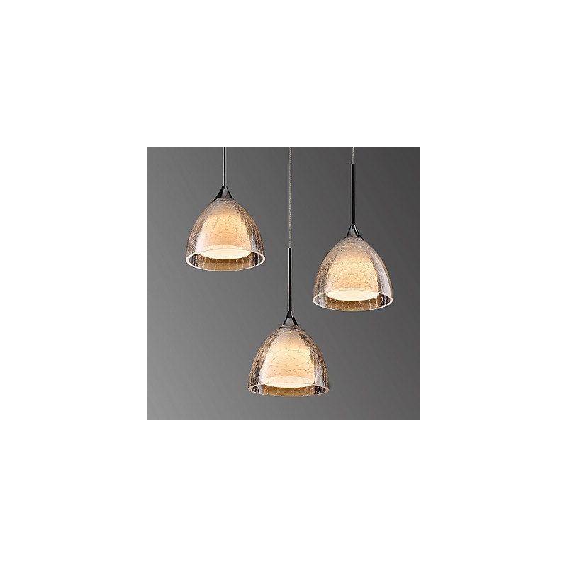 3 Svetlý Dvojvrstvový prívesok Island Light Crack Glass Leštený chróm