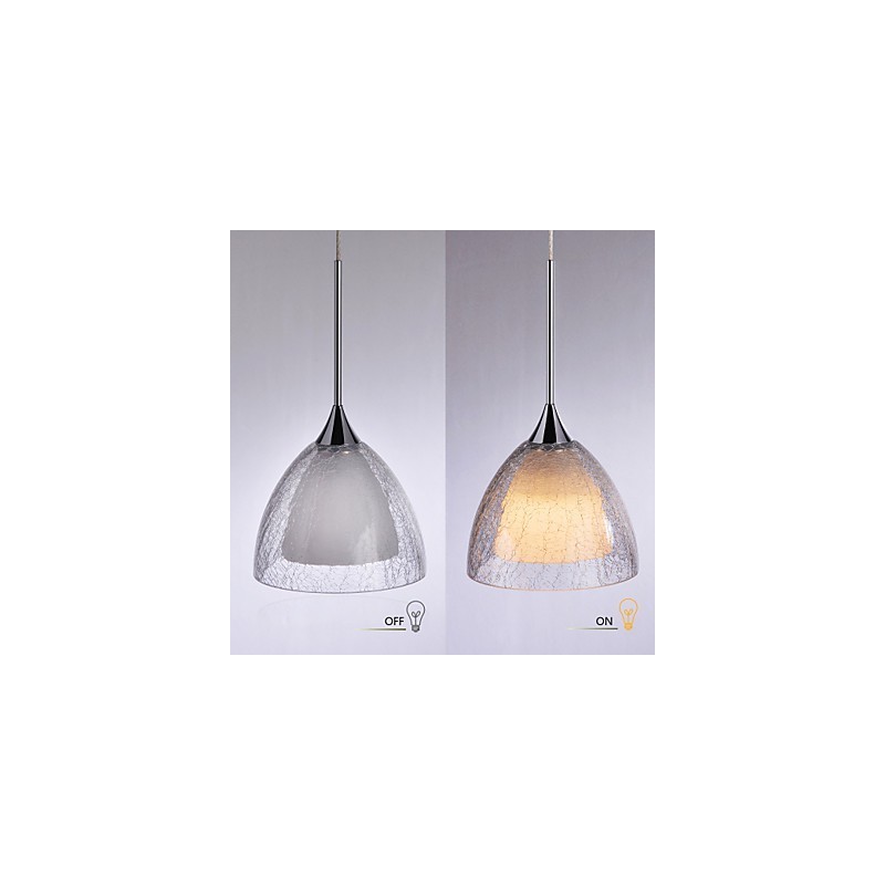 3 Svetlý Dvojvrstvový prívesok Island Light Crack Glass Leštený chróm