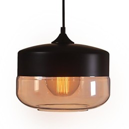 WestMenLights Vintage Modern Paint Sklenená stropná lampa Závesné svietidlo Čierna s priemerom 250 mm