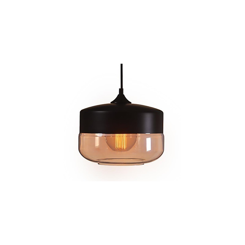 WestMenLights Vintage Modern Paint Sklenená stropná lampa Závesné svietidlo Čierna s priemerom 250 mm