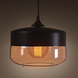 WestMenLights Vintage Modern Paint Sklenená stropná lampa Závesné svietidlo Čierna s priemerom 250 mm