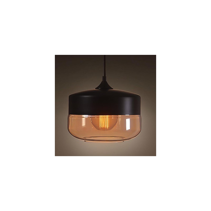 WestMenLights Vintage Modern Paint Sklenená stropná lampa Závesné svietidlo Čierna s priemerom 250 mm