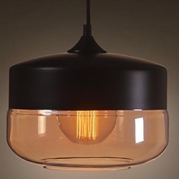 WestMenLights Vintage Modern Paint Sklenená stropná lampa Závesné svietidlo Čierna s priemerom 250 mm