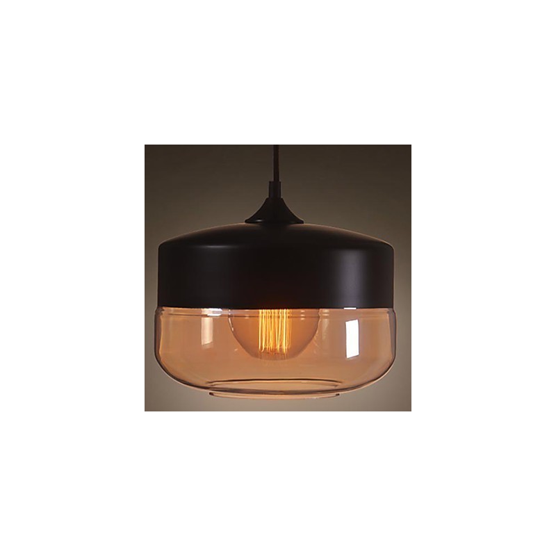 WestMenLights Vintage Modern Paint Sklenená stropná lampa Závesné svietidlo Čierna s priemerom 250 mm