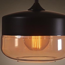 WestMenLights Vintage Modern Paint Sklenená stropná lampa Závesné svietidlo Čierna s priemerom 250 mm