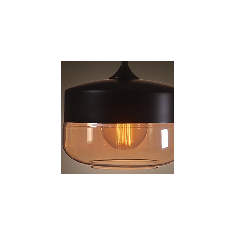 WestMenLights Vintage Modern Paint Sklenená stropná lampa Závesné svietidlo Čierna s priemerom 250 mm