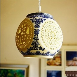 Retro keramická lampa Stairs Blue Single Head Luster Creative