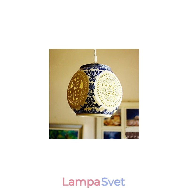 Retro keramická lampa Stairs Blue Single Head Luster Creative