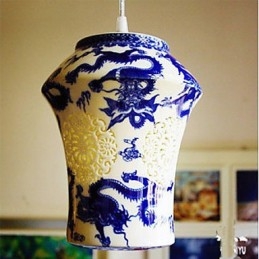 Retro keramická lampa Stairs Blue Single Head Luster Creative