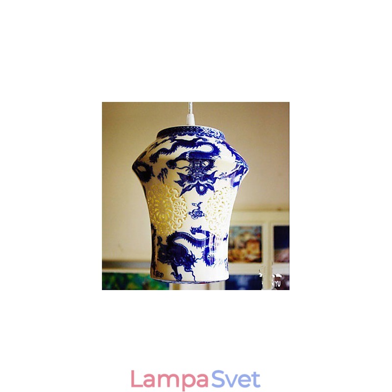 Retro keramická lampa Stairs Blue Single Head Luster Creative