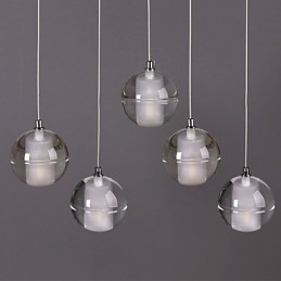 1 Light Crystal Glass Stone Závesná lampa Cafe Závesné svetlo Dekoratívne závesné osvetlenie