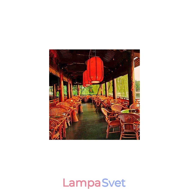 Archaize červené lucerny z ovčej kože Veranda Droplight Lamp Light