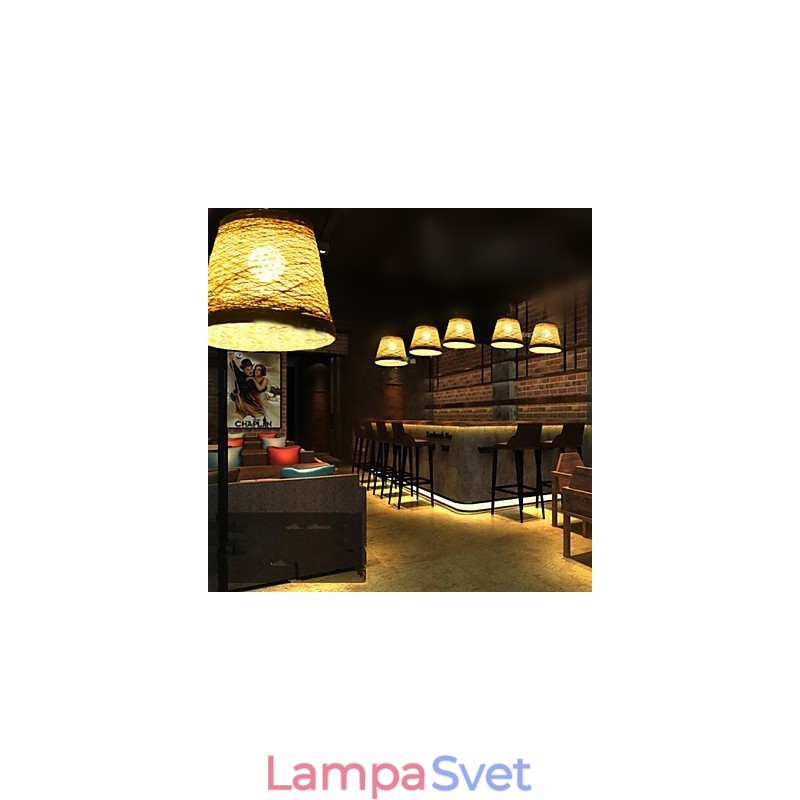 Moderná rural Cany Art tkaná ratanová jednohlavová závesná lampa