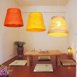 Moderná rural Cany Art tkaná ratanová jednohlavová závesná lampa