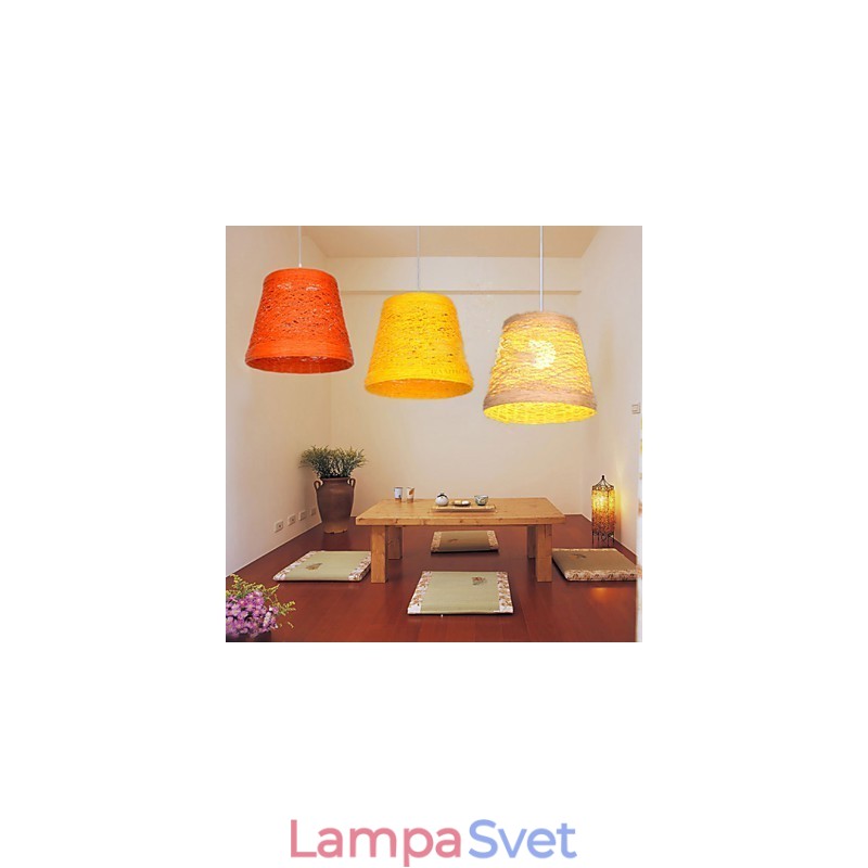 Moderná rural Cany Art tkaná ratanová jednohlavová závesná lampa