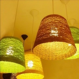 Moderná rural Cany Art tkaná ratanová jednohlavová závesná lampa