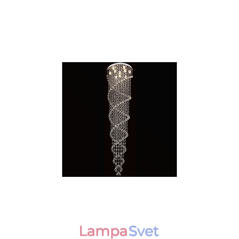 Stropné lustrové svietidlá Závesné svietidlá s dvojitou špirálou K9 Crystal D70CM H300CM