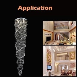 Stropné lustrové svietidlá Závesné svietidlá s dvojitou špirálou K9 Crystal D70CM H300CM