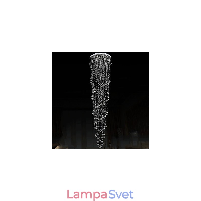 Stropné lustrové svietidlá Závesné svietidlá s dvojitou špirálou K9 Crystal D70CM H300CM