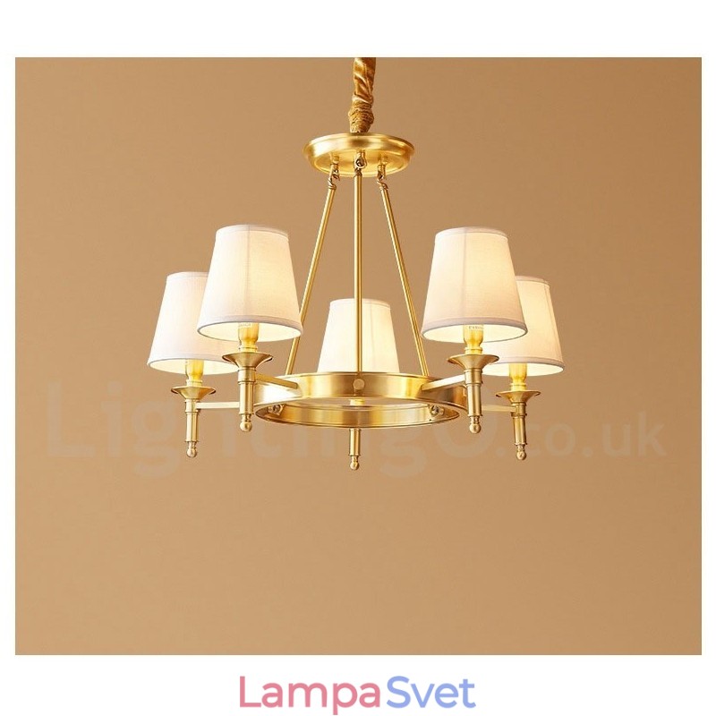 Čistá mosadz okrúhly prívesok na luster Light Traditional Classic