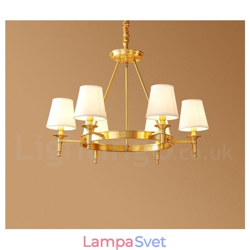 Čistá mosadz okrúhly prívesok na luster Light Traditional Classic