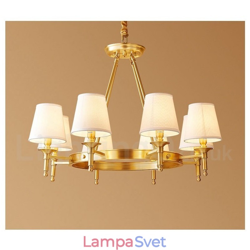 Čistá mosadz okrúhly prívesok na luster Light Traditional Classic