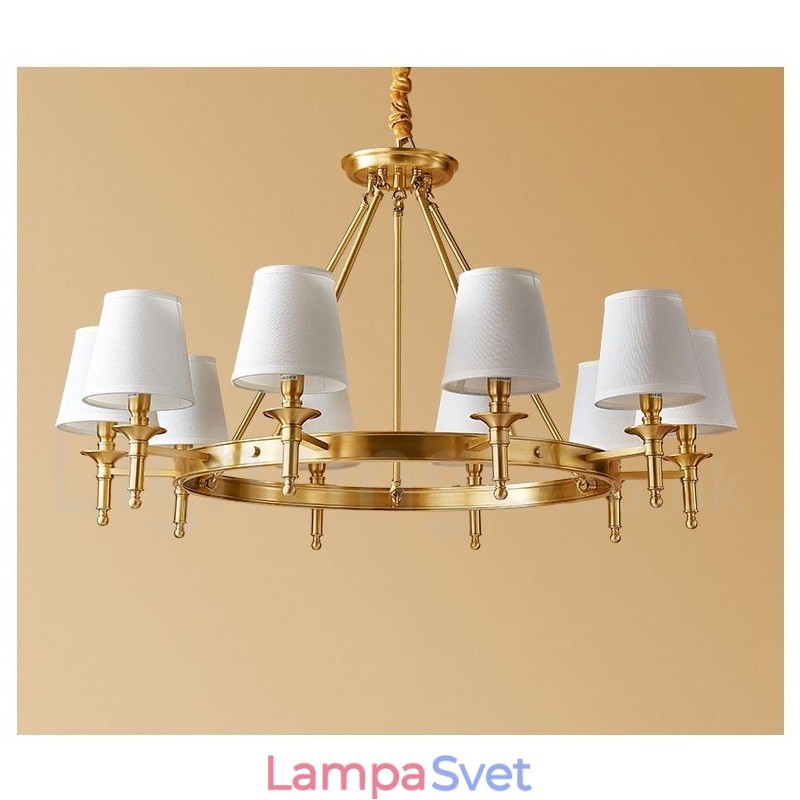Čistá mosadz okrúhly prívesok na luster Light Traditional Classic