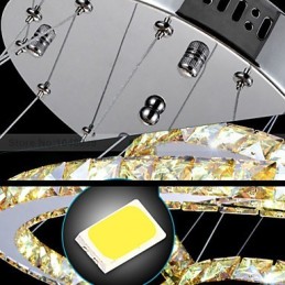 Závesné lampy Stropné svetlo Luster Osvetlenie Okrúhle 4 krúžky Veľký prsteň Jantárový krištáľ a iné číre krištáľové