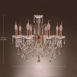 Elegantný krištáľový luster s 9 svetlami
