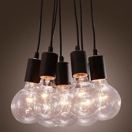 Moderné domáce 7-hlavové svietidlo Edison Bulb Light Loft Sklenené guľové závesné svietidlo